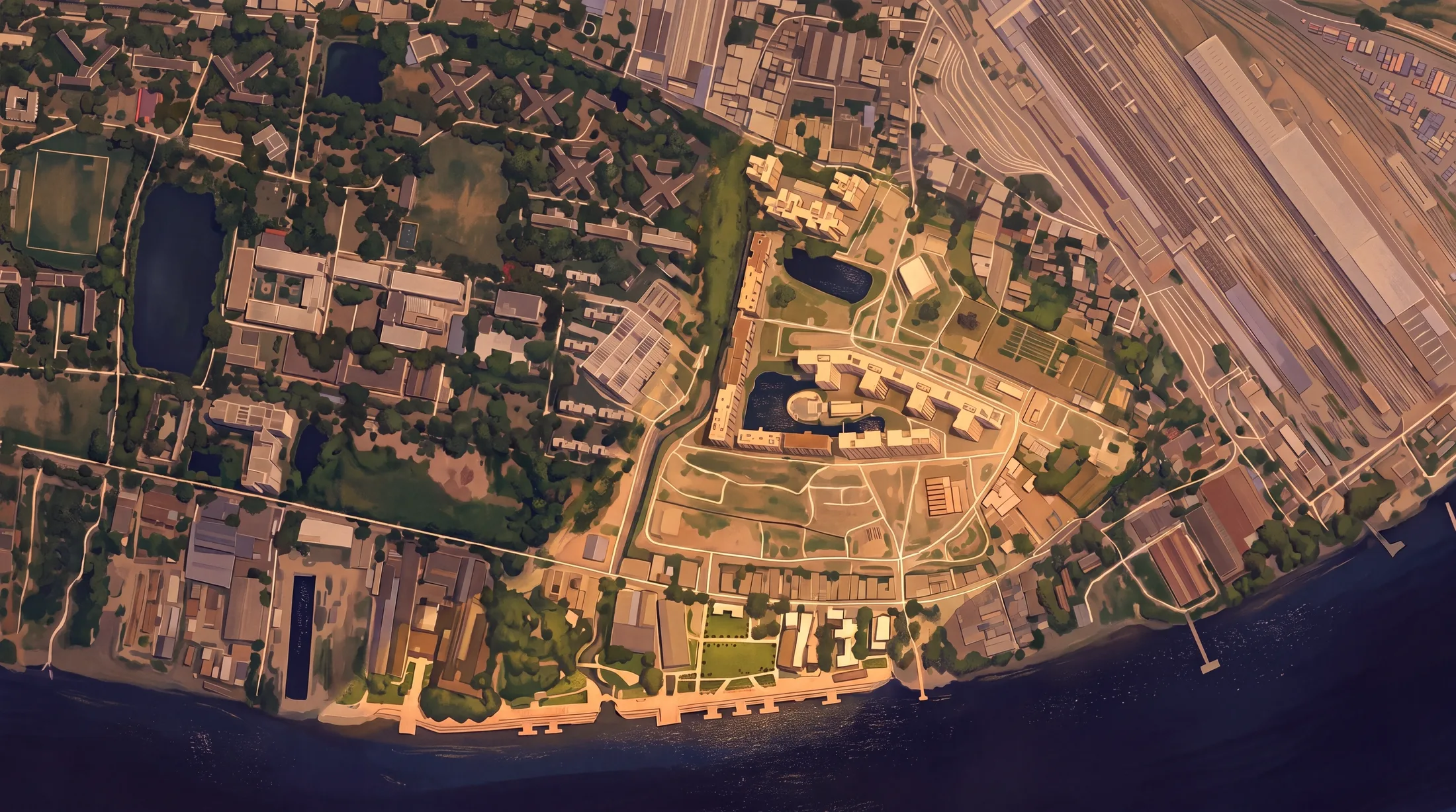 Satellite masterplan of the 38-acre Kolkata Westshore district at Shalimar