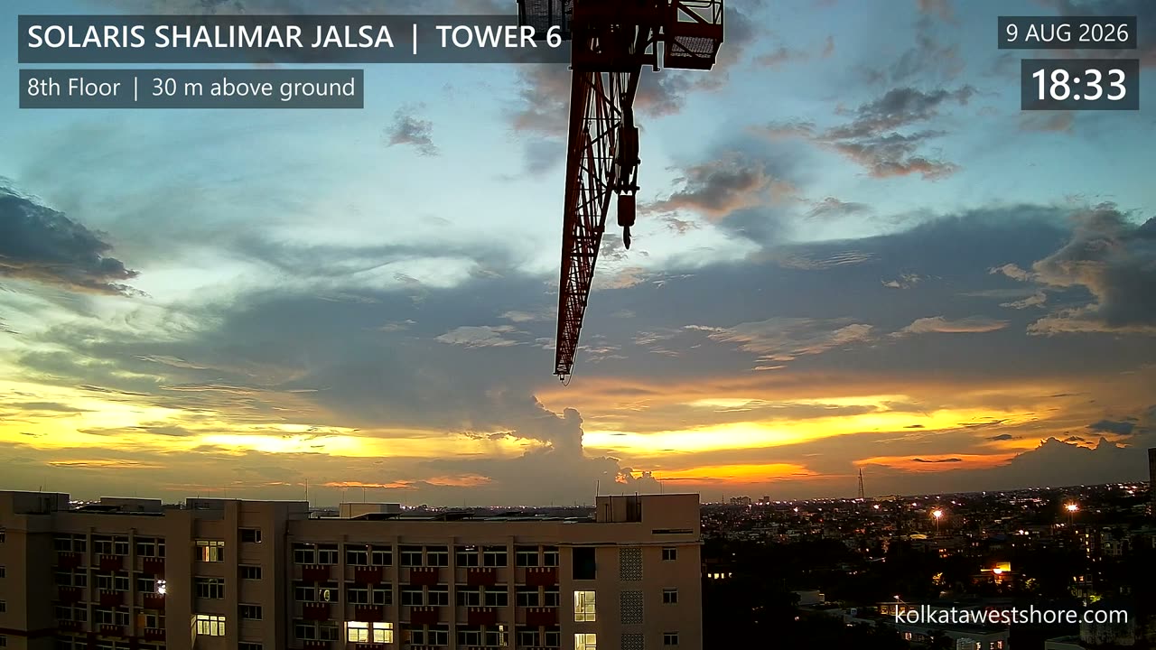 Sunset over the city, filmed from Tower 6, Jalsa, Solaris Shalimar