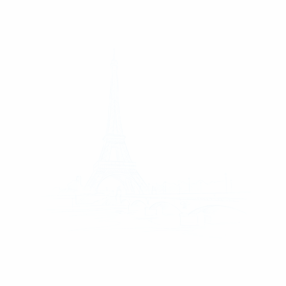 Pencil sketch of the Eiffel Tower and the Seine, Paris